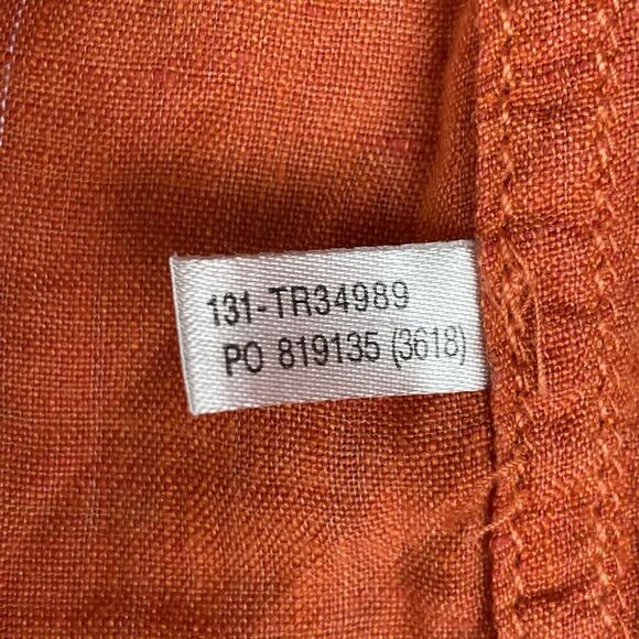 Tommy Bahama Relax Linen Button Up Shirt Men's Medium Orange Check Island Preppy - Picture 12 of 16